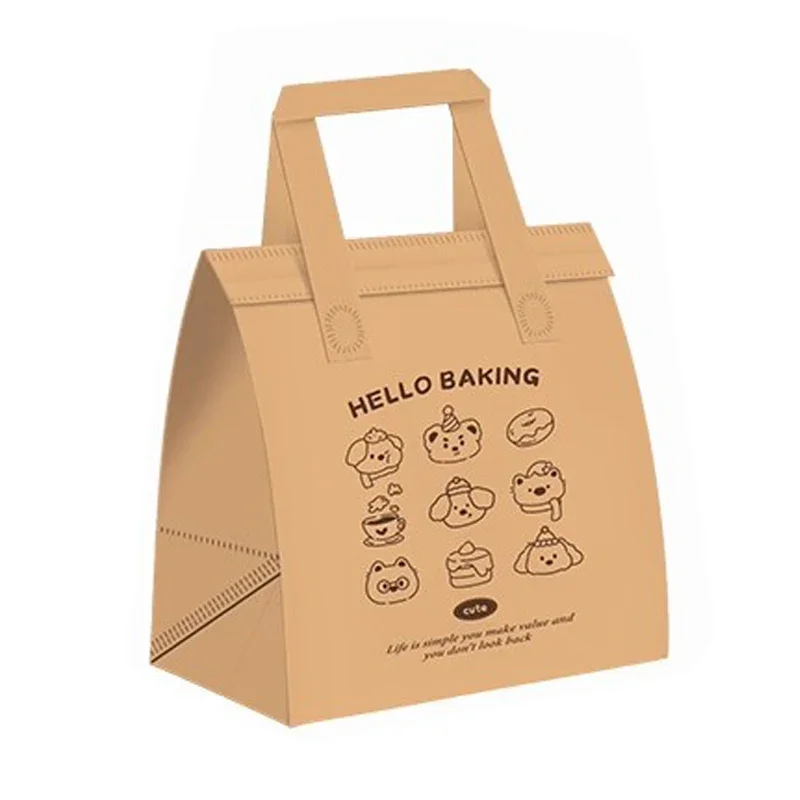 Description Picture 3 of item10pcs Thick Insulated Bags Disposable Takeaway Tote Bags Small Cakes Desserts Drinks Refrigerated and Fresh-keeping Storage Bags