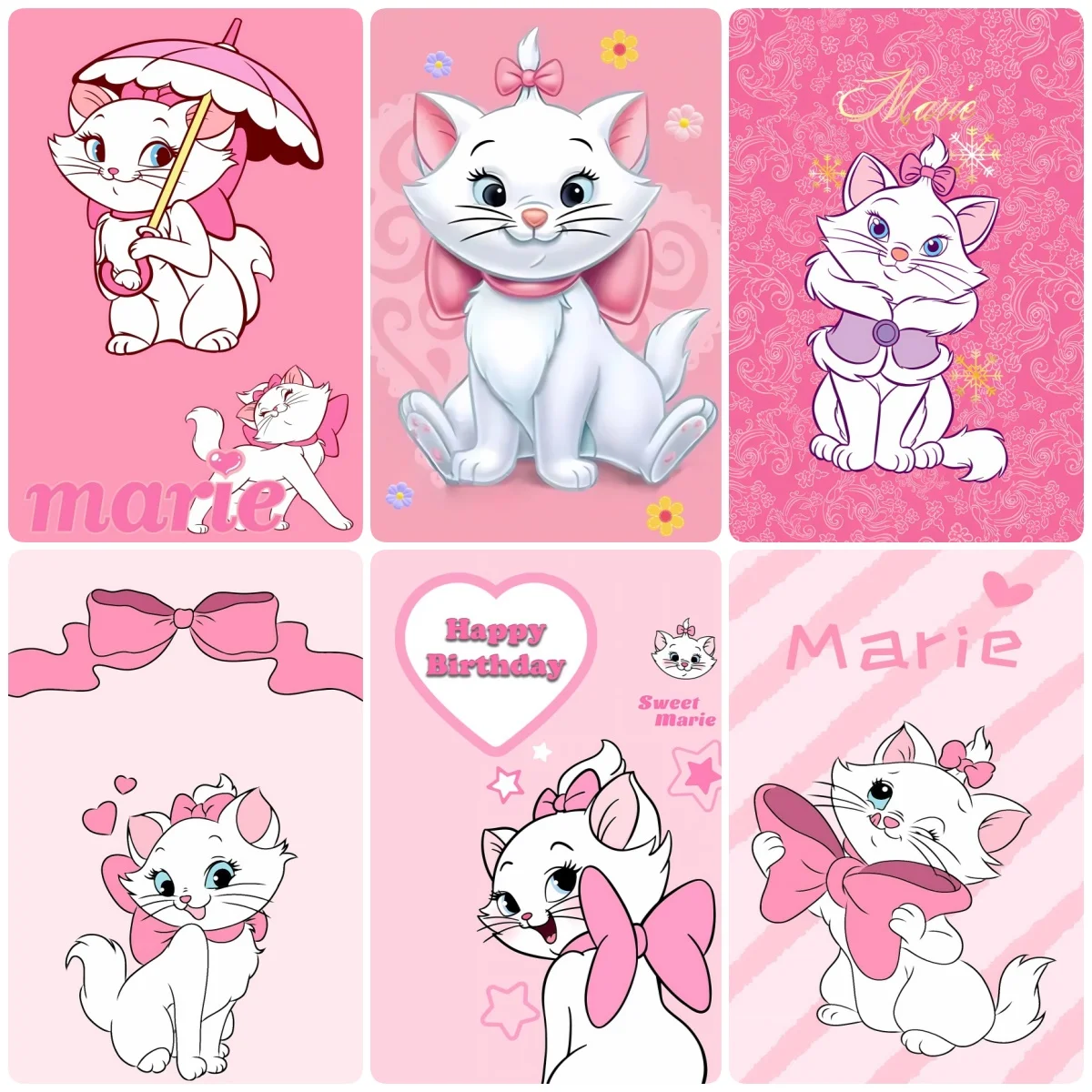 Gatinha Marie e Gato Preto: O Fundo Perfeito para Festa de Bebê,  Aniversário e Fotografia Temática, image size:1200x1200