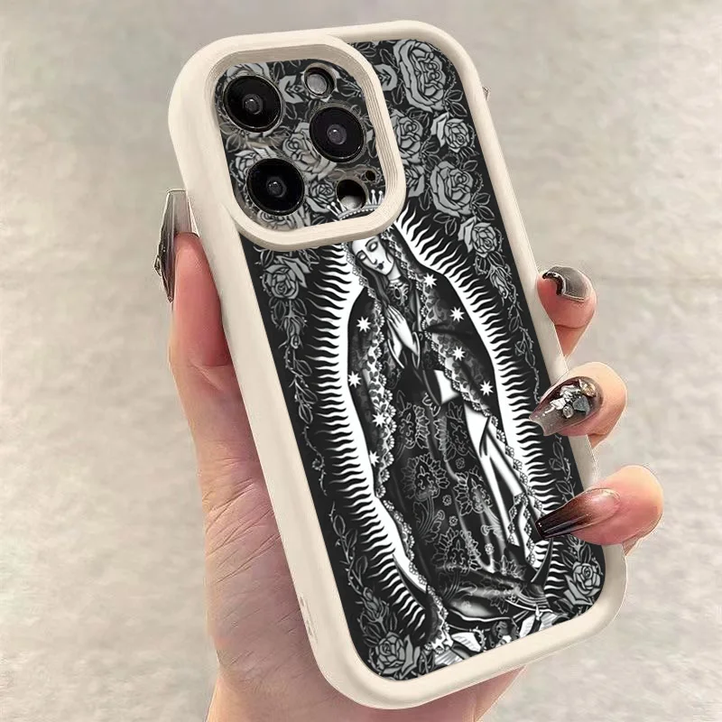 Elegant Jesus Cross Embroidery Pattern Phone Case