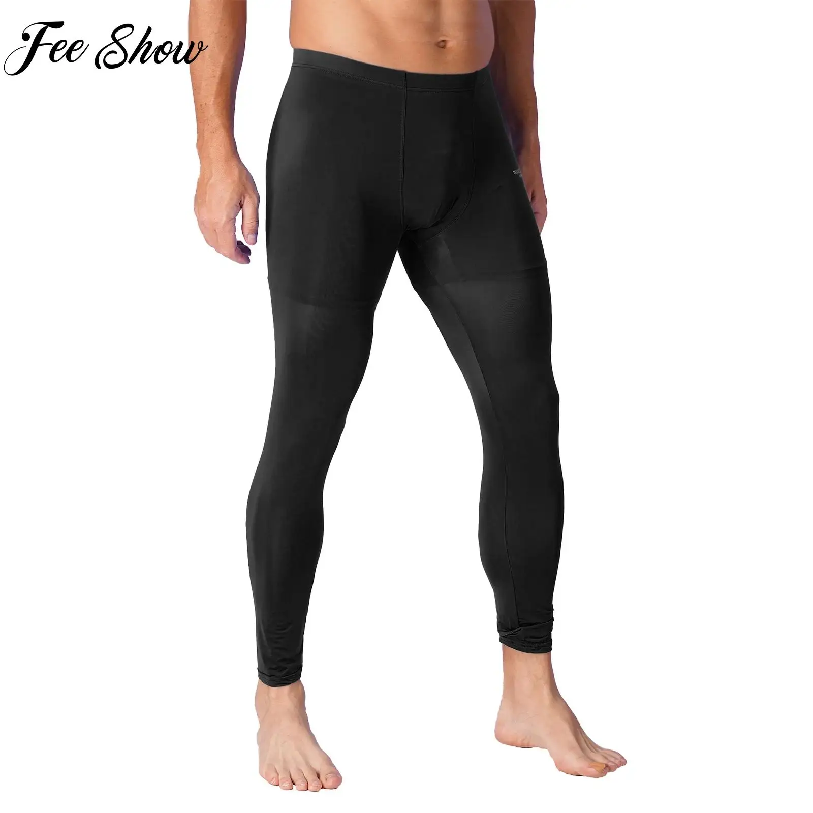 Mens-Athletic-Yoga-Pants-Leggings-Solid-Color-Stretchy-Workout-Bottoms ...