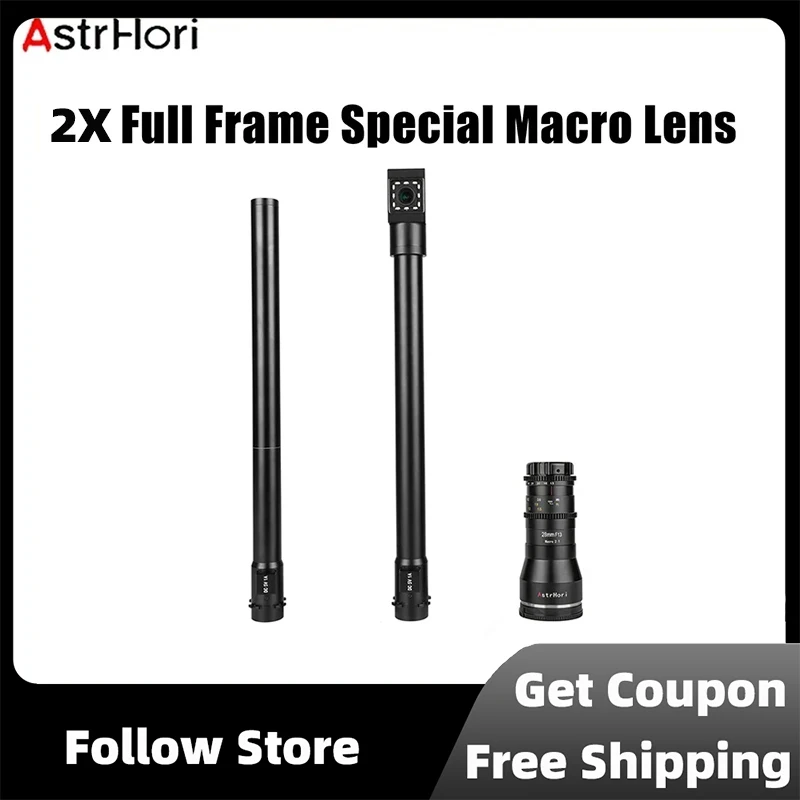 Astrhori 28Mm F13 Macro 2X Full Frame Specialità 90 Gradi/Lente Diretta Luce Ad Anello Incorporata Per Sony Nikon Fujifilm Canon Olympus