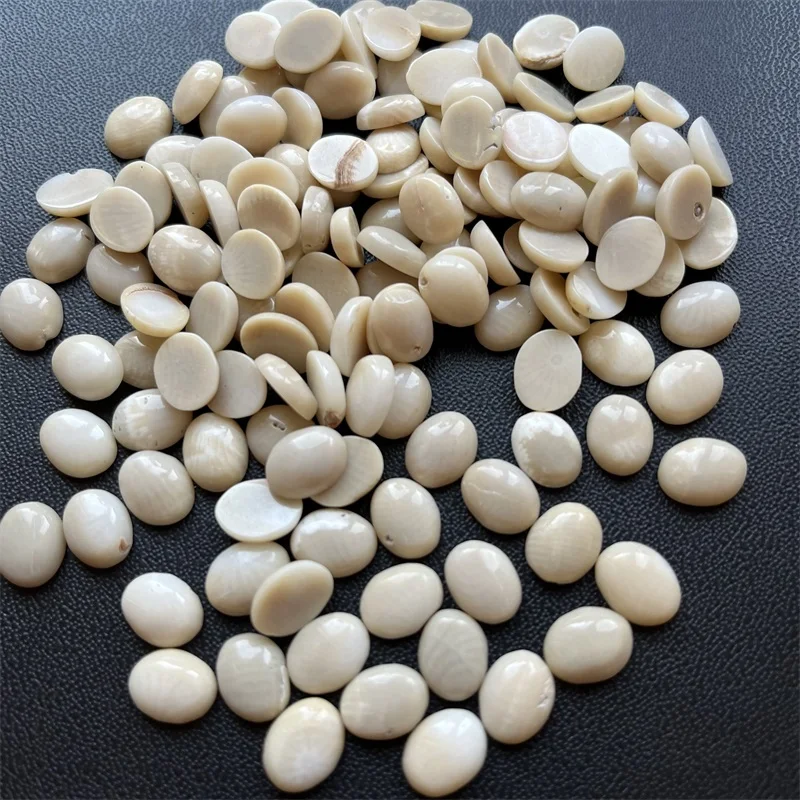 コーラルパーツ セット 自然色 4*8*10MM Oval 10PCS Semicircle White Coral Beads Semi