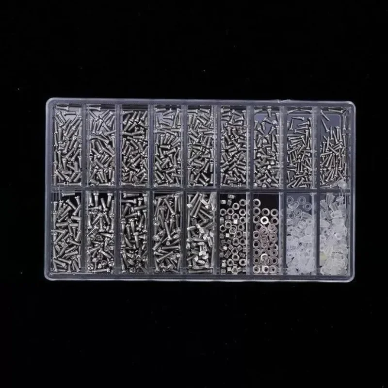 Edelstahl Brillenreparatur-Schraubenzubehör-Set Eine Box Brillenreparatur-Kit Brillenzubehör Brillenreparaturwerkzeuge – Detail 5