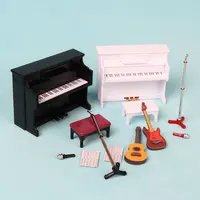Kids Miniature Toys Mini Instrument Piano Violin Model For Ob11 Bjd Doll 1:12 Dollhouse Forest Family Furniture Accessories 1