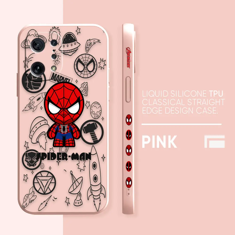 thumbnail image 1 of Case For OPPO FIND X6 X3 REALME X7 X50 RENO 2 4Z 4 6 Lite 5Z 5F 4G 5G PRO Liquid Silicone Case Marvel's Spider-Man Deadpool, 1 of 5
