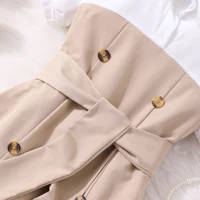 Robe princesse à manches bouffantes pour filles de 4 à 7 ans, col Peter Pan d'été, bloc de couleurs, ton terre, Durable pour l'extérieur 5