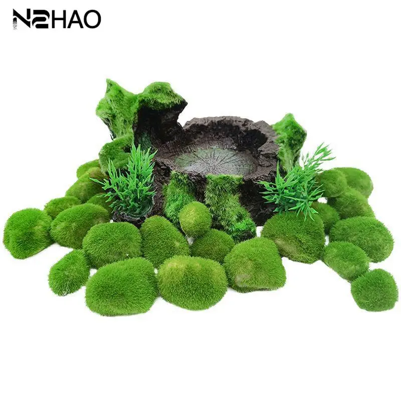 3-4Cm Marimo Moss Balls Acquario Pianta Alghe Pesce Gamberetti Serbatoio Ornamento Acquario Verde Erba Acquatica Ornamentale