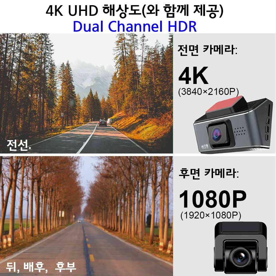E-ACE  DVR 4K ī޶  ķ ī޶ , ũƮδ GPS  2160P  ׸ ķ