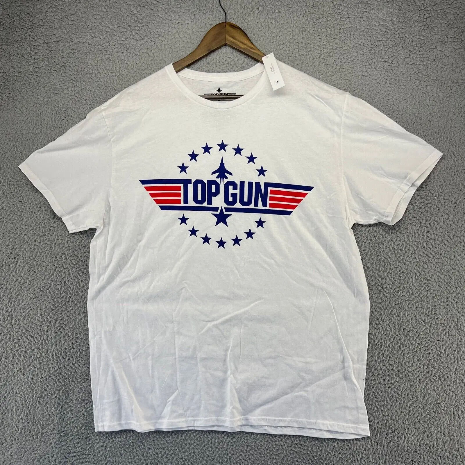 Top Gun Shirt Da Uomo Extra Large White Graphic Movie Manica Corta In Cotone Logo