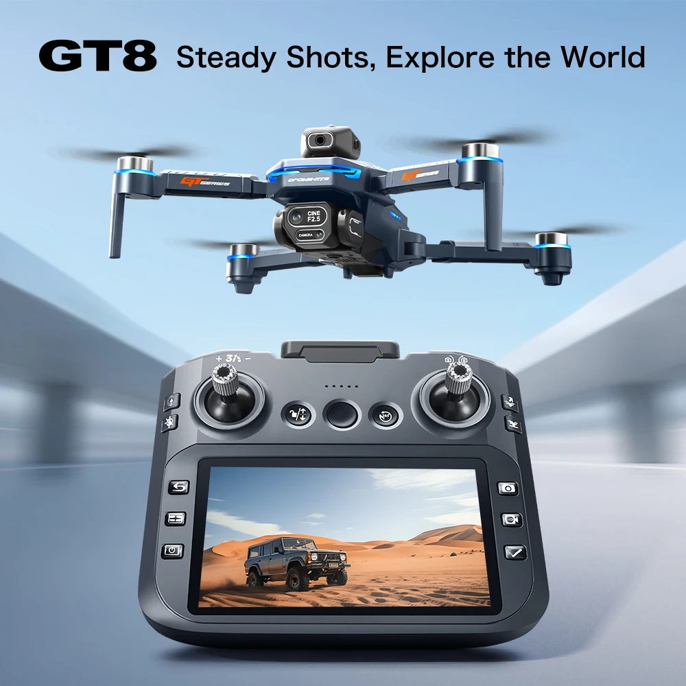 Mini Drone GT8 8K WiFi GPS Professionale con Fotografia Aerea HD, Quadricottero con Telecamere, Evitamento Ostacoli Intelligente, FPV UAV Giocattolo - immagine 2