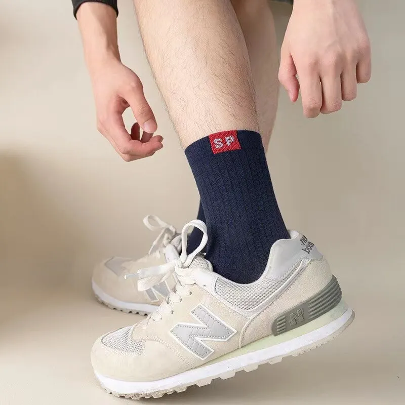 Sports Socks Sports Stockings Athletic Socks Gym Socks Middle Tube Socks Mid Calf Socks Business Socks 5 Pairs for Men
