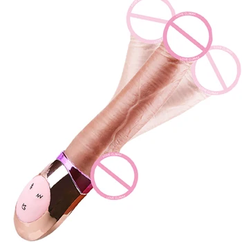 Realistic Dildo Vibrator Female Silicone Retractable Big Penis Vibrating Anal Masturbator Sex Machine Heated Adult Sex Toys 5