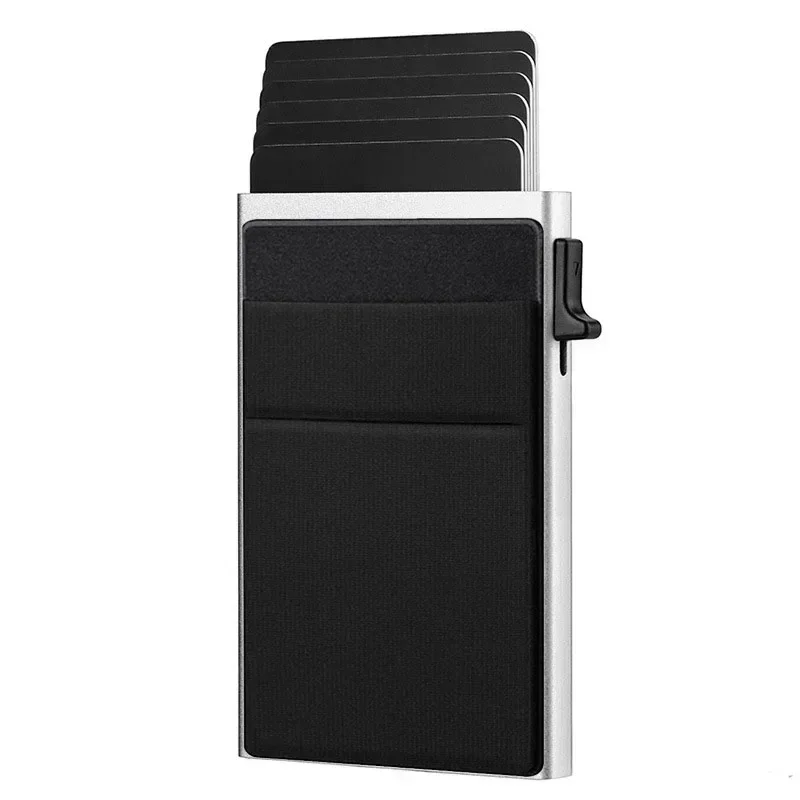 Sleek RFID Blocking Metal Wallet - Minimalist Card Holder with Secure Protection