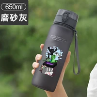 650ML Game Pixel Water Bottle Cartoon Portable Outdoor Sports Water Cup Large Capacity School Plastic Straw Bottle Fitness Jugs 2