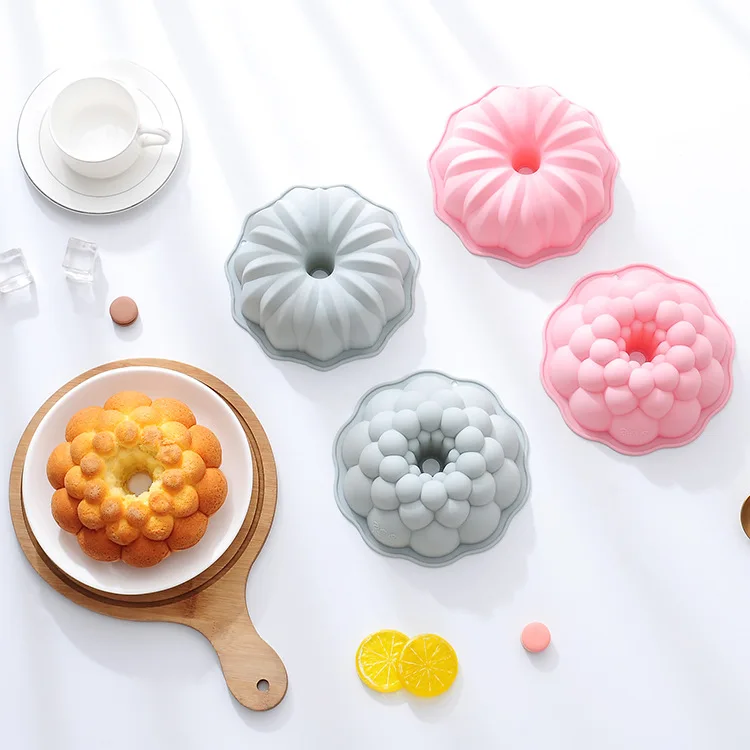 

Silicone Cake Pan Baking Cups,Fluted Tube Cake Pans, Non Stick Fancy Molds for Jello, Cupcake,Doughnut, Donut,Cornbread,Brownie