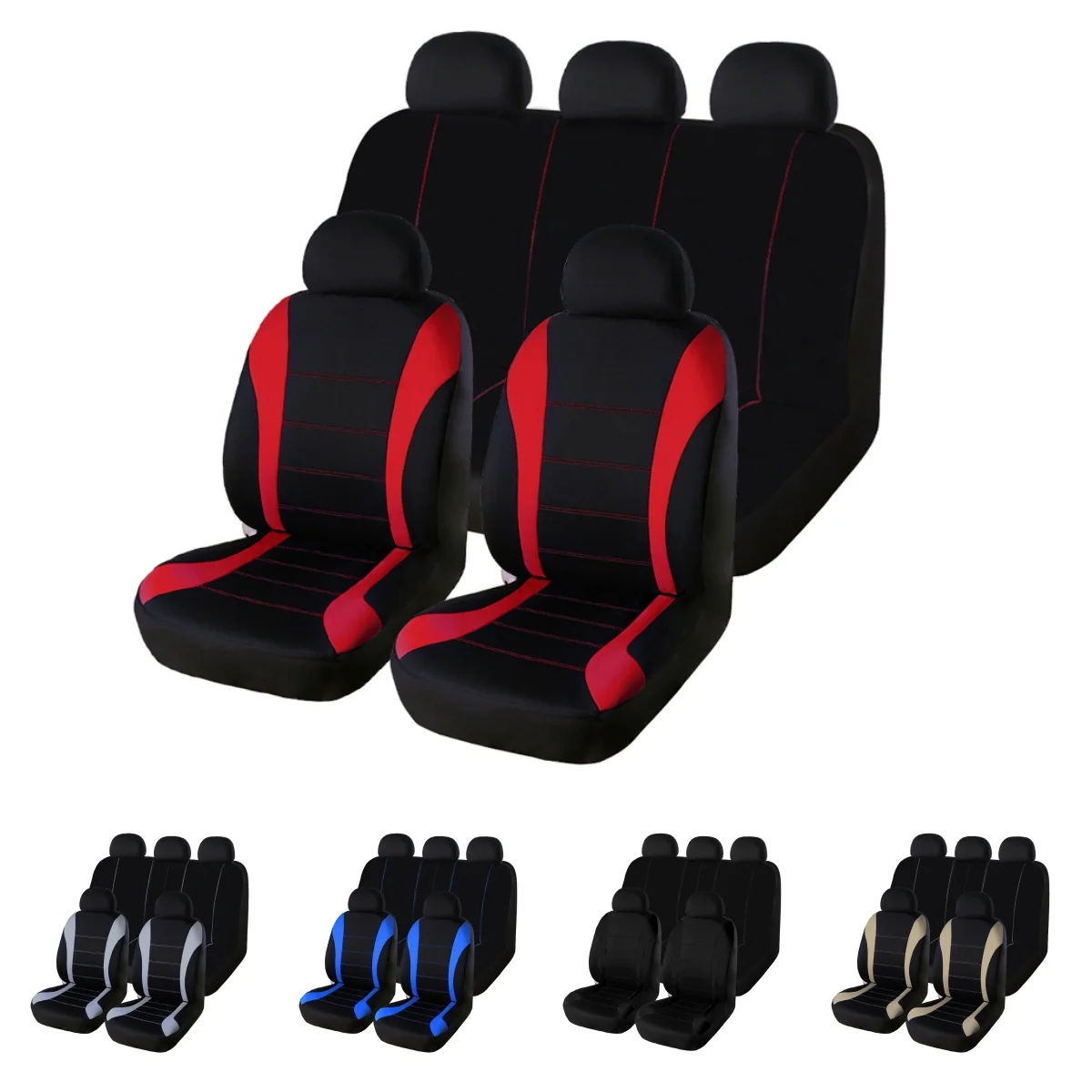 AUTO HIGH Universal Car Seat Covers Full Set for Car Truck SUV Van Polyester Front Rear Protector