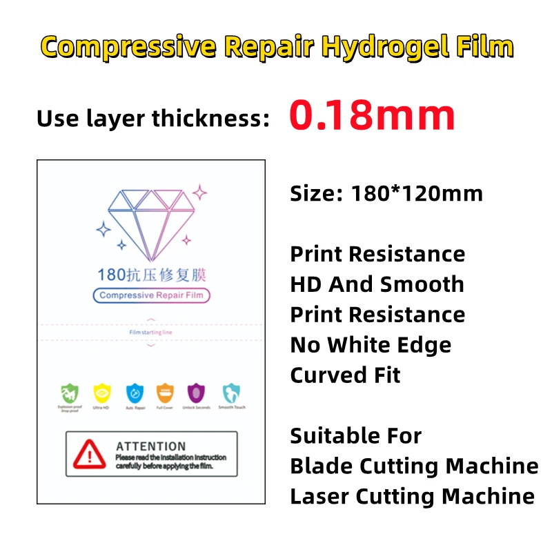 50pcs Mobile Phone Compressive Repair Hydrogel Film Protector For Cutting Machine For Production Screen Protective Film