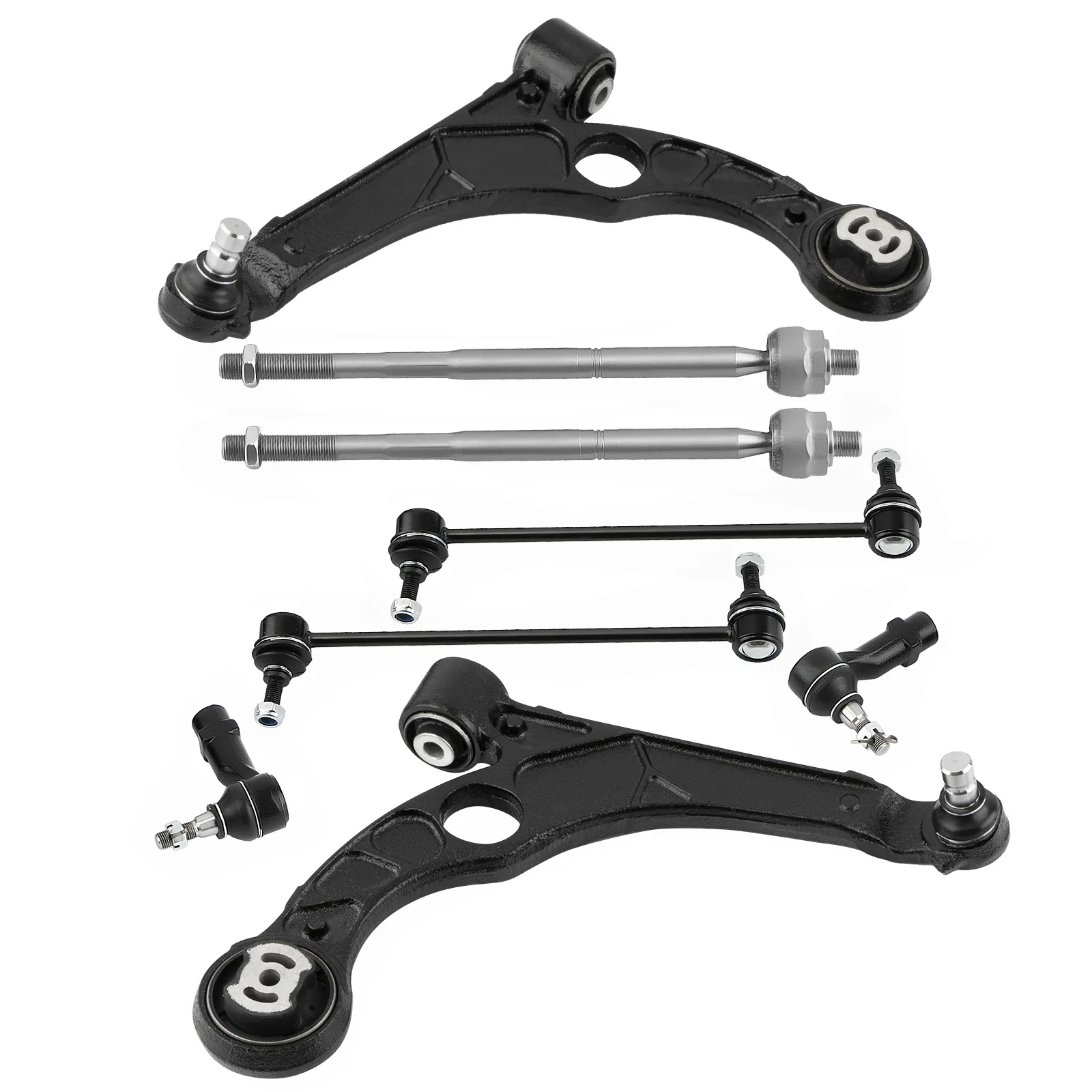 8x Front Lower Suspension Control Arm Sway Bars Tierods for Dodge Dart 20132016