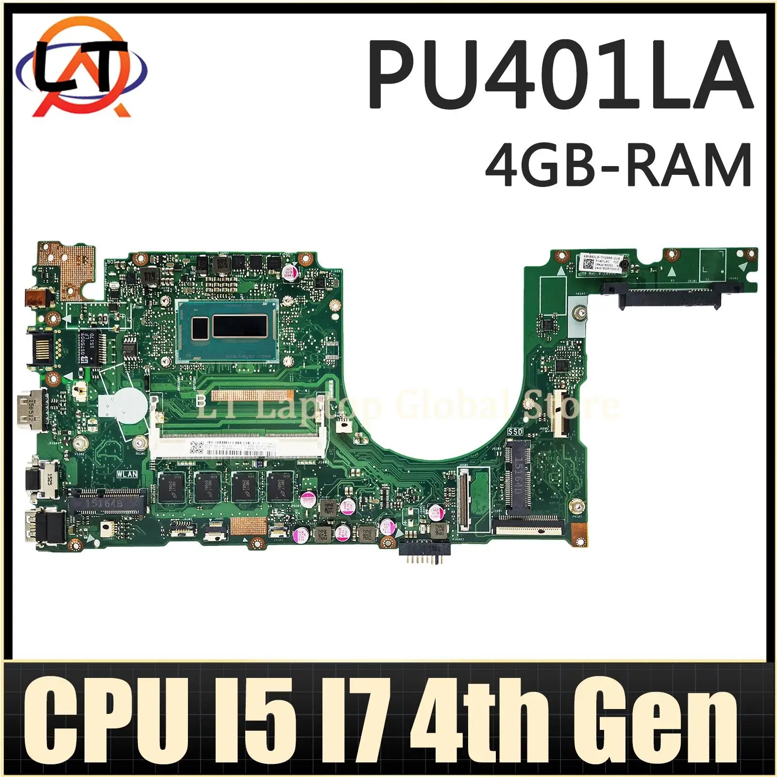 PU401L Mainboard For ASUS ASUSPRO ESSENTIAL PU401LA PU401LAC E401LA PRO401LA Laptop Motherboard CPU I5 I7 4th Gen 4GB/RAM DDR3L kefu tp550ld laptop motherboard for asus transformer book flip tp550ld tp550ln tp550l original mainboard 4gb ram i7 4500u gt820m