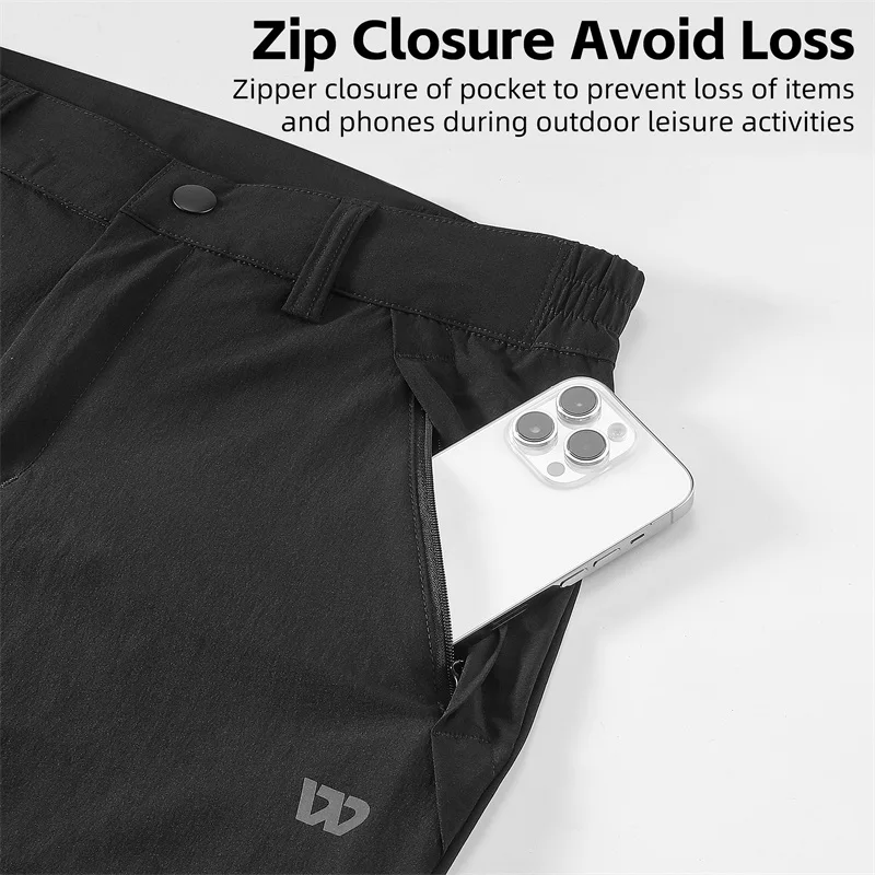 WEST BIKING 2 In 1 Detachable Sports Pants Spring Bicycle Pants Cycling Hiking Trekking Summer Male MTB Shorts With Pocket