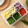 Refrigerator Storage Box 6/8 Grids Food Vegetable Fruit Storage Box Scallion Preservation Box Kitchen Divided Storage Container 1