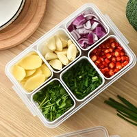 Refrigerator Storage Box 6/8 Grids Food Vegetable Fruit Storage Box Scallion Preservation Box Kitchen Divided Storage Container 1