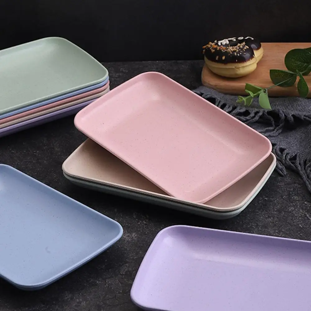 Long Lasting Great Rectangle Spit Bone Dish Fruit Snack Small Plate Plastic Serving Plate Food Grade for Restaurant