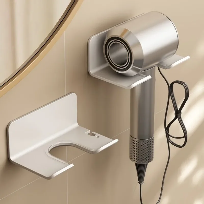 1PCS Aluminium Hair Dryer Rack Wall Mounted Bathroom Storage Organizer for Dyson Hairdryer Stand Support Cradle Holder Shelves storage rack,hair dryer holder,bathroom storage shelf,storage shelf,bathroom shelf,bathroom accessories,bathroom corner shelf,hair tool holder