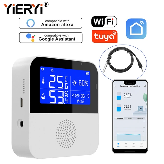 Wifi Temperature Humidity Data Logger  Temperature Sensor Wifi  Refrigerator - Thermometer Hygrometer - Aliexpress