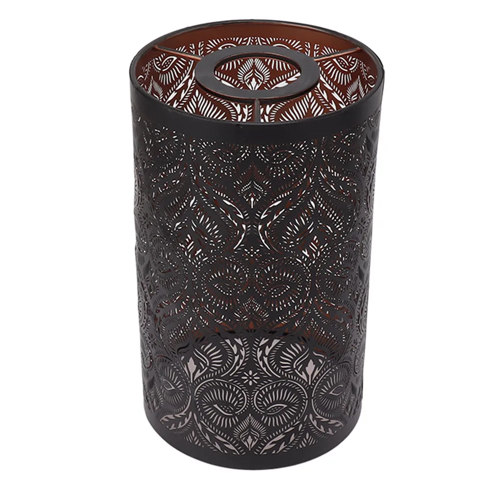 Abat-jour Métal Sculpté 20x12cm - Motif Forêt/cylindre - Pour Ampoule E27/E26 - Décoration Murale
