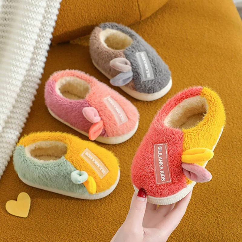 

Children Home Slippers Cotton Shoes Winter Warm Thickening Slipper Kids Boys Girls Cute Indoor Non-slip Soft Bottom Shoes