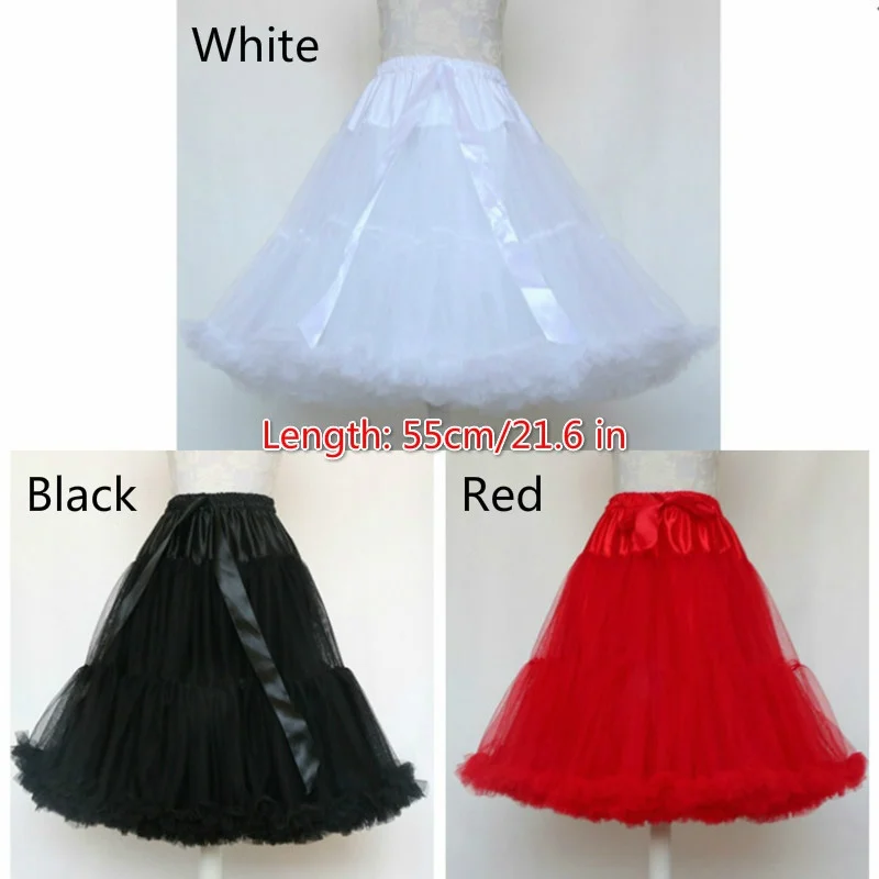 55CM Women Girls Lolita Petticoat Crinoline Underskirt Tutu Princess Skirt Cosplay