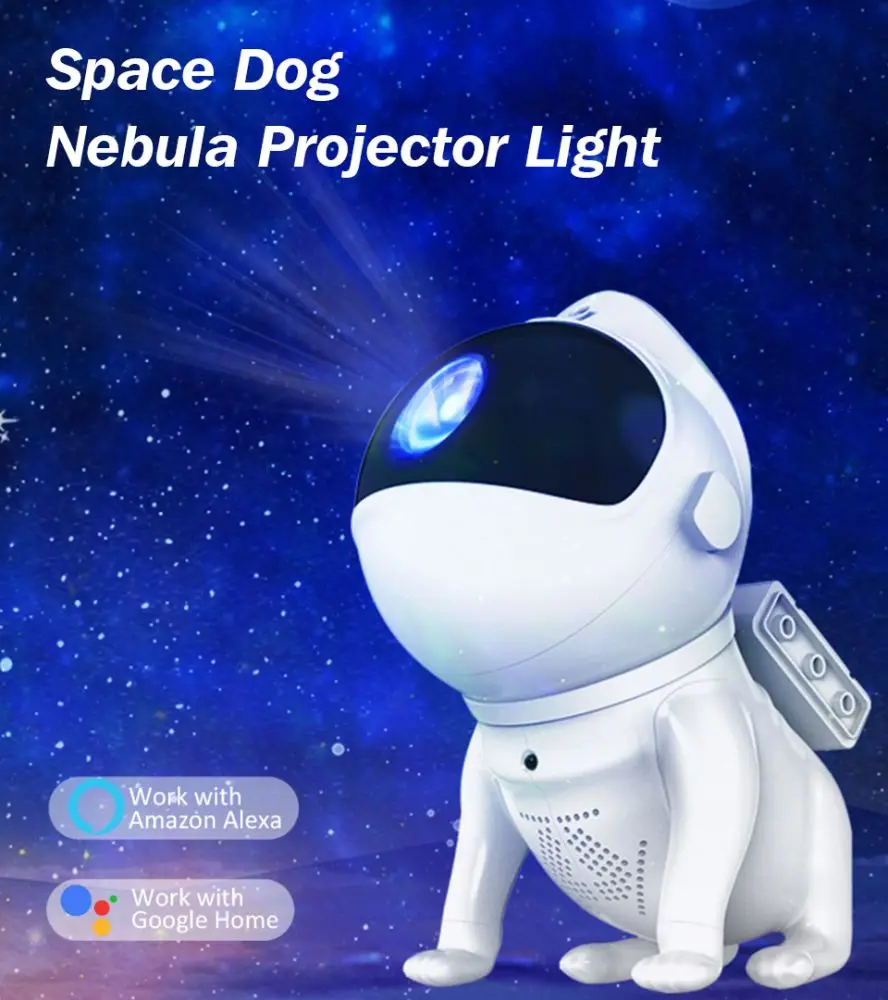 Space Dog Night Light Galaxy Star Astronaut Projector App Nebula Lamps  Led Lights For Children Bedroom Decorative Birthday Gift nite light