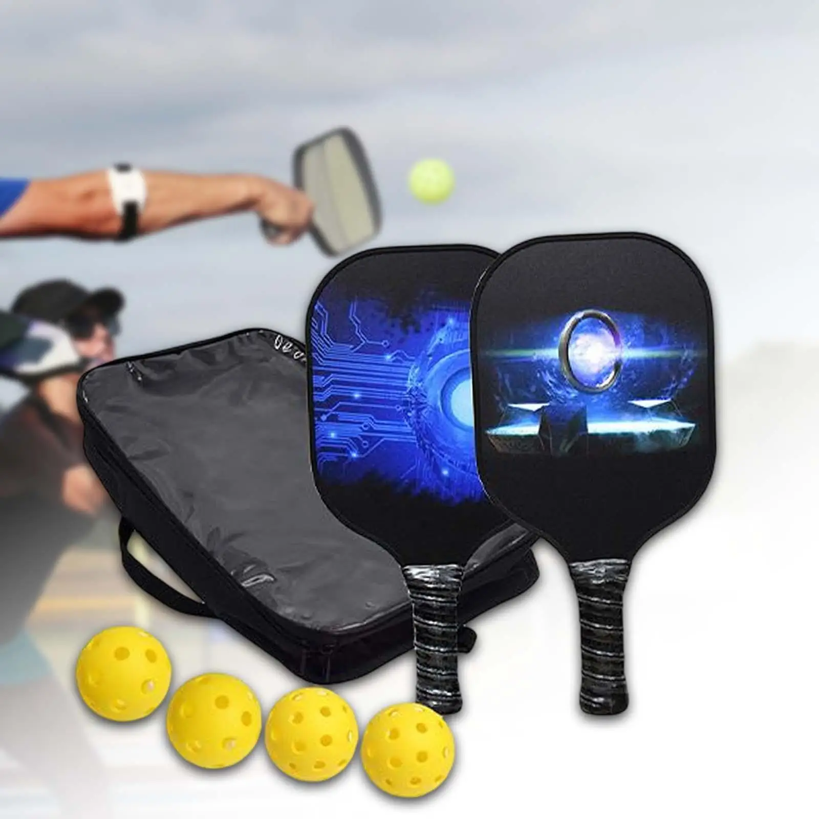 Premium Pickleball Paddles with 4 Pickleball Balls 2 Pickleball Rackets