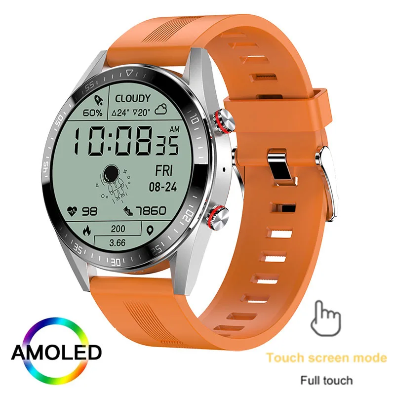 2022 New 454*454 AMOLED screen smart watch Always display the time bluetooth call local music Weather smartwatch for men Android 