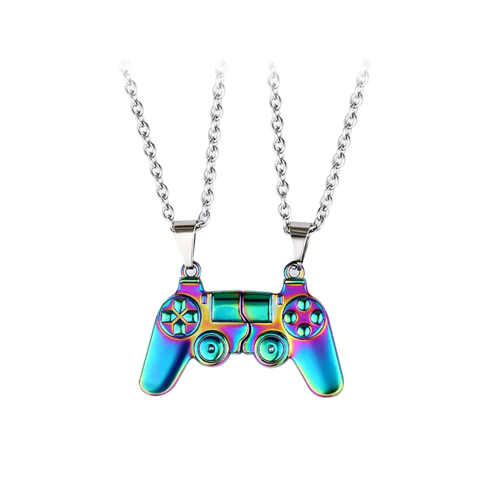 

1pair Couple PS4 Game Console Pendant Necklace for Women Magnetic Game Controller Couple Valentine's Day Gift Car Pendant Decor