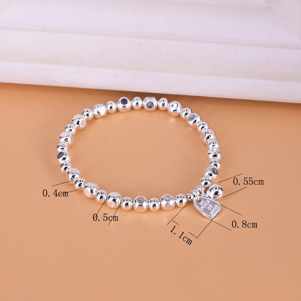 925 Sterling Silver Matte Finish Geometry Bracelet For Women