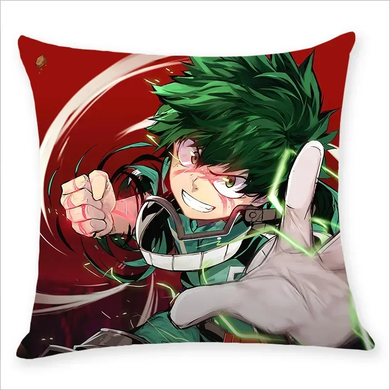 45x45CM My Hero Academia Pillow Case  Anime Midoriya Izuku Deku Printed Pillow Covers Soft Decorative Pillowcase Gifts Wholesale 3