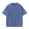 Summer 230g Retro Heavyweight Pure Cotton Round Neck T-shirt Custom Washed Loose Short Sleeved Oversize Men Top 3