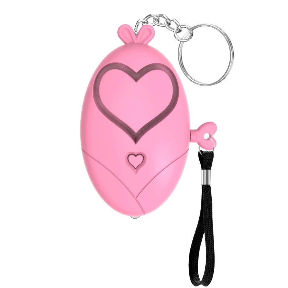 Heart-Shaped Personal Safety Alarm Keychain with LED Lights
