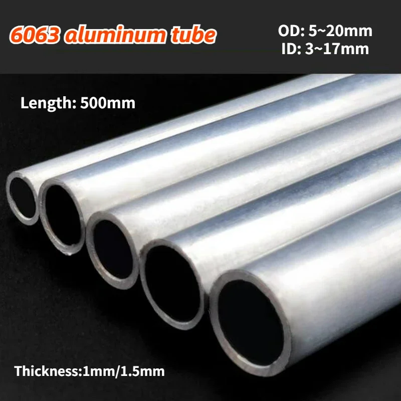 Tubo Tondo In Alluminio 6063 – OD 19 Mm, Lunghezza 500 Mm, Senza Saldatura Per Fai Da Te