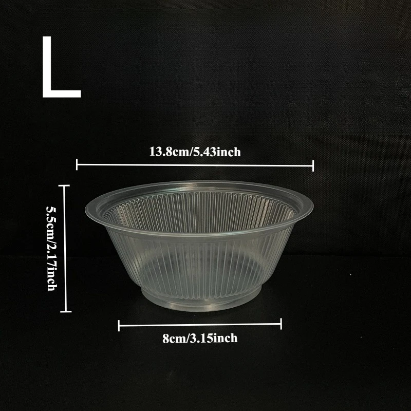 Set of 50/100 Disposable Transparent Plastic Bowls