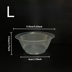 Set of 50/100 Disposable Transparent Plastic Bowls - 100PCS (L)