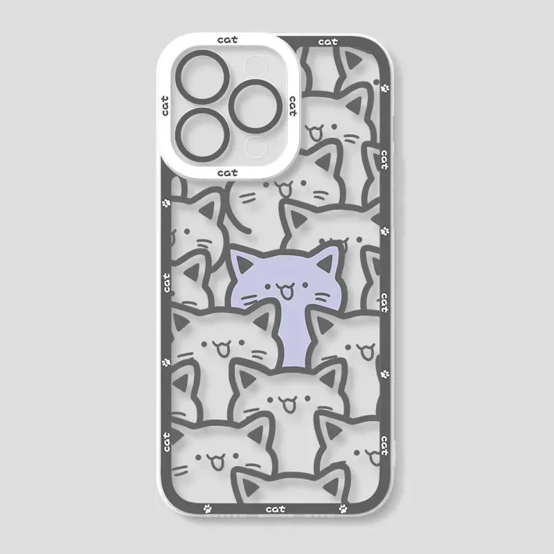 Cute Cartoon Cat Couple Phone Case for iPhone 17 16 15 14 thumbnail 6