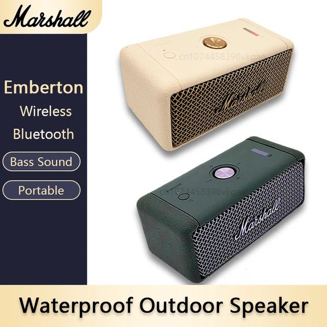 Original MARSHALL EMBERTON Bluetooth Speaker IPX7 Waterproof 360° Stereo  Bass Sound Portable Outdoor Camping Wireless Speakers - AliExpress