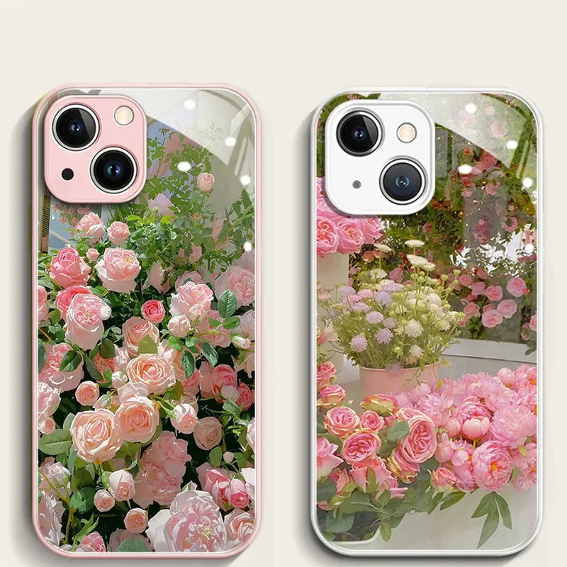 Чехол для телефона из закаленного стекла для iPhone 12 13 14 15 Pro Max 15 Pro 14Pro 13P