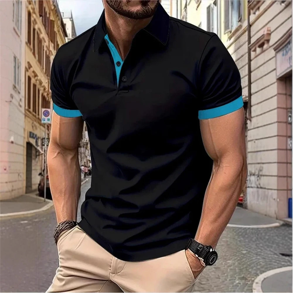Pure Cotton Mens Short Sleeved Polo Shirt Summer Fashion