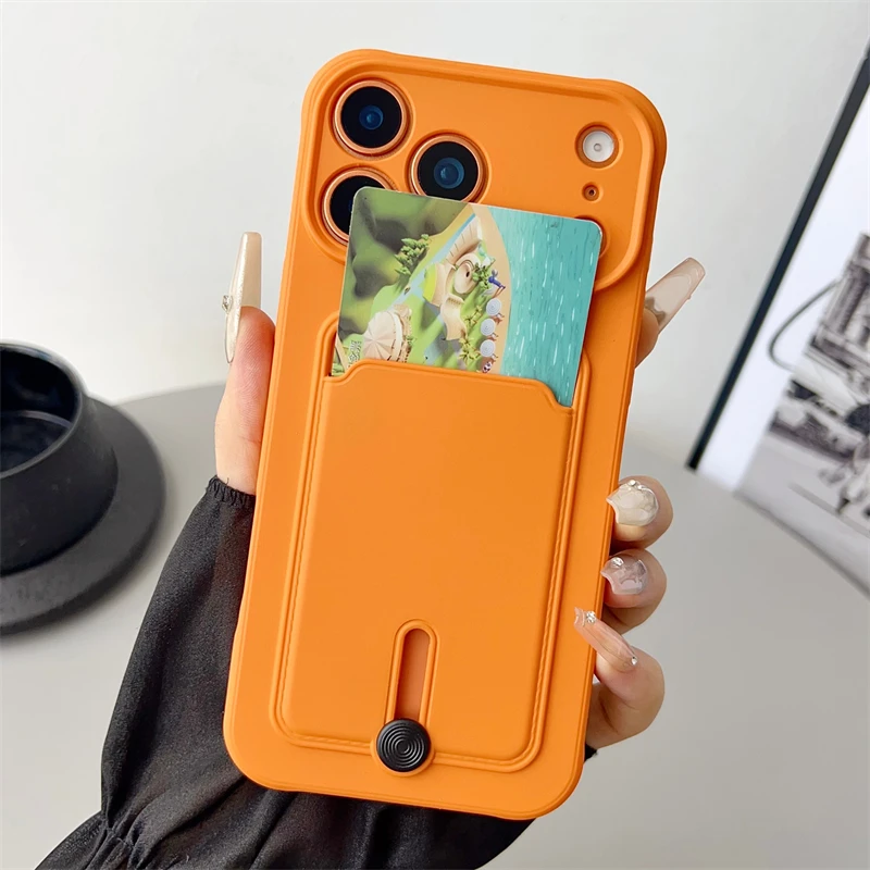 Vibrant Candy Color Shockproof Wallet-Style Silicone Phone Case