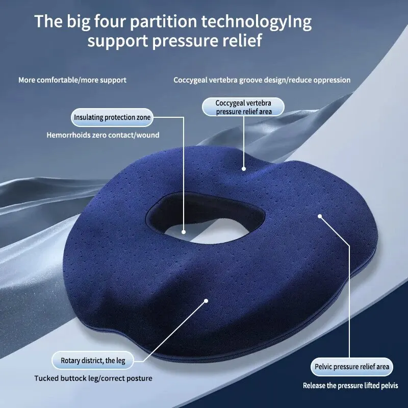 Memory Cotton Office Seat Cushion Postoperative Male and Female Tailbone Decompression Cushion for Hemorrhoids 4