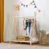South Shore Sweedi Scandinavian Clothes Rack for Kids-Natural Pine 1
